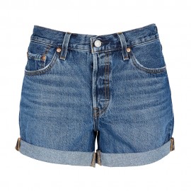 Levi'S Shorts 501 Denim Blu Donna