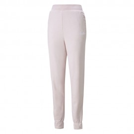 Puma Pantaloni Con Polsino Logo Rosa Donna