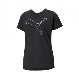 Puma Maglietta Palestra Logo Nero Donna