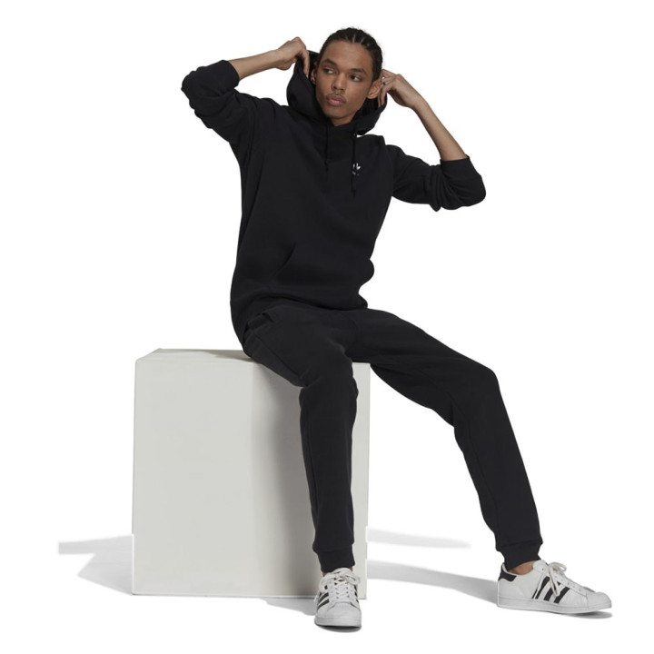 ADIDAS Originals Felpa Con Cappuccio Logo Piccolo Nero Uomo