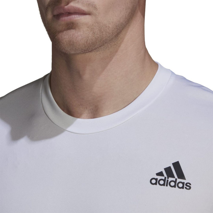 Adidas Maglietta Palestra Tristripe Bianco Bianco Uomo