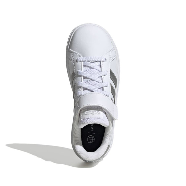 ADIDAS Court 2.0 El K Ps Bianco Argento - Sneakers Bambina