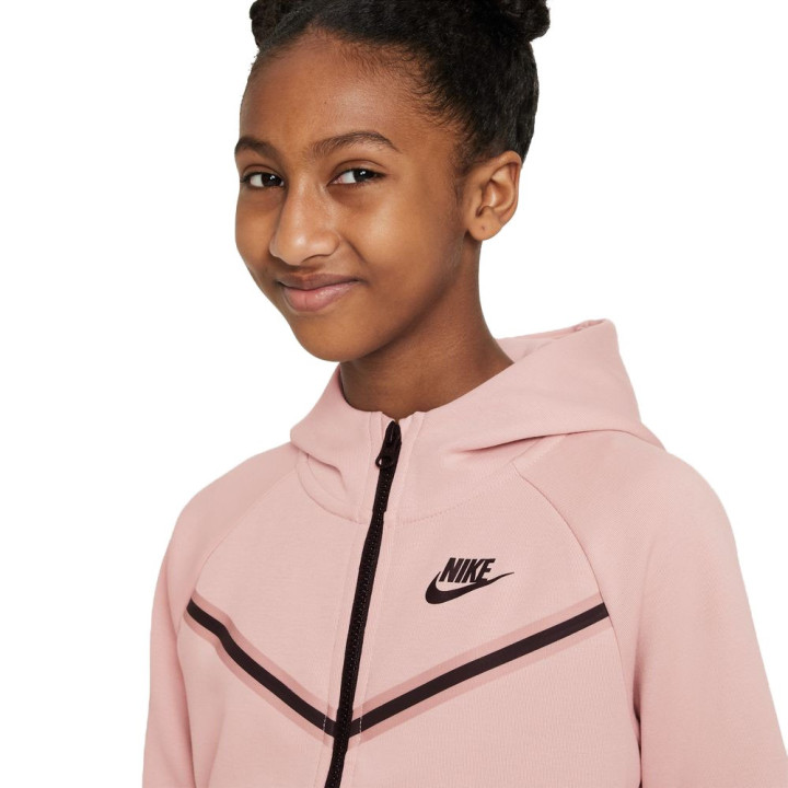 Nike Felpa Palestra Full Zip Con Cappuccio Tech Fleece Rosa Bambina