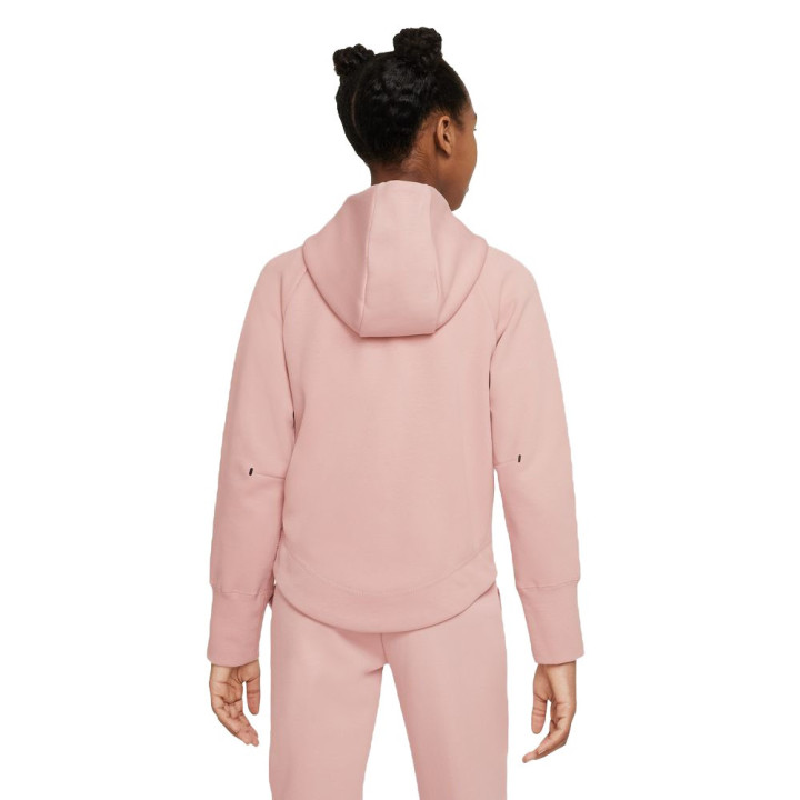 Nike Felpa Palestra Full Zip Con Cappuccio Tech Fleece Rosa Bambina