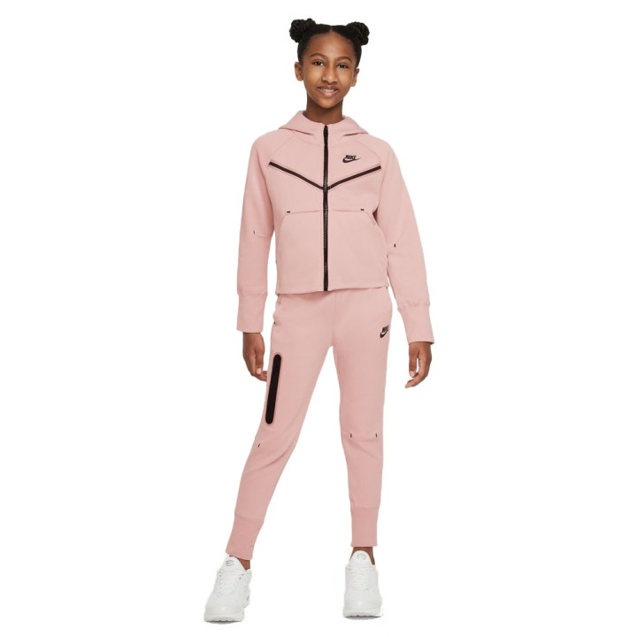 Nike Pantaloni Con Polsino Tech Fleece Rosa Bambina