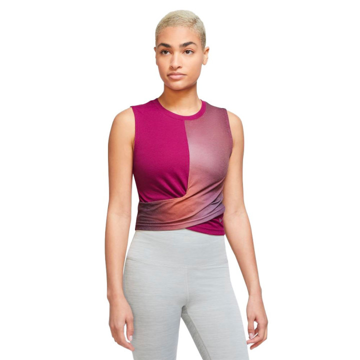 Nike Canotta Palestra Yoga Bordeaux Donna
