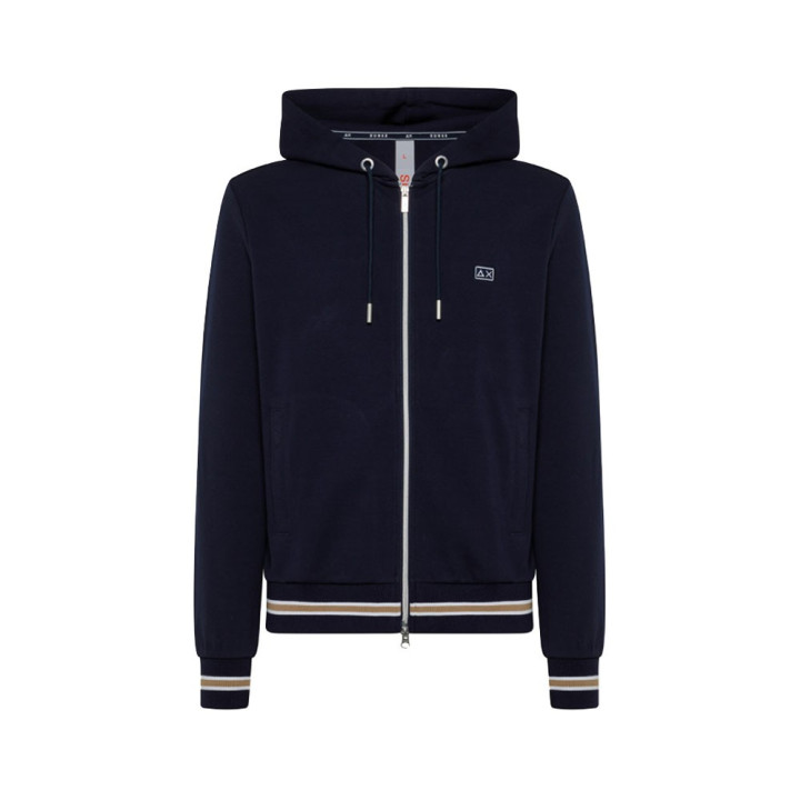 Sun 68 Felpa Con Cappuccio Piquet Blu Uomo