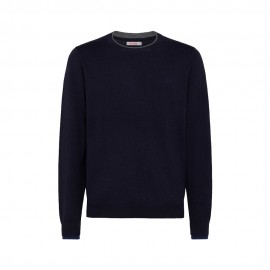Maglione Girocollo Doppio Collo blu