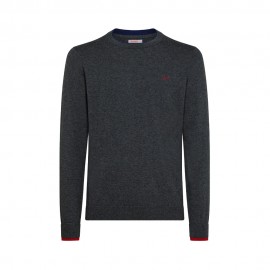 Maglione Girocollo Doppio Collo grigio
