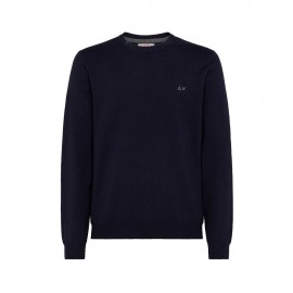 Maglione Girocollo logo Piccolo navy