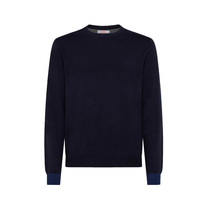 Sun 68 Maglione Girocollo Toppe Blu Uomo