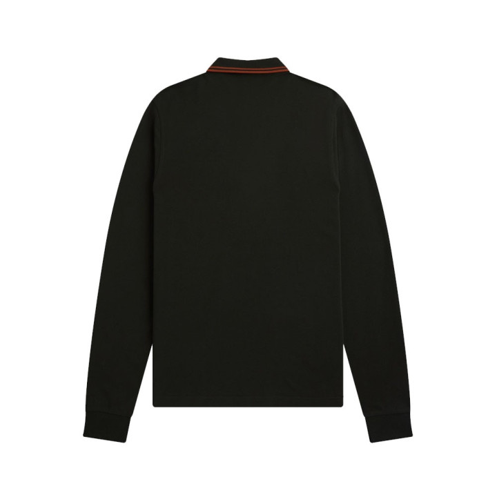 Fred Perry Polo Manica Lunga Logo Verde Uomo