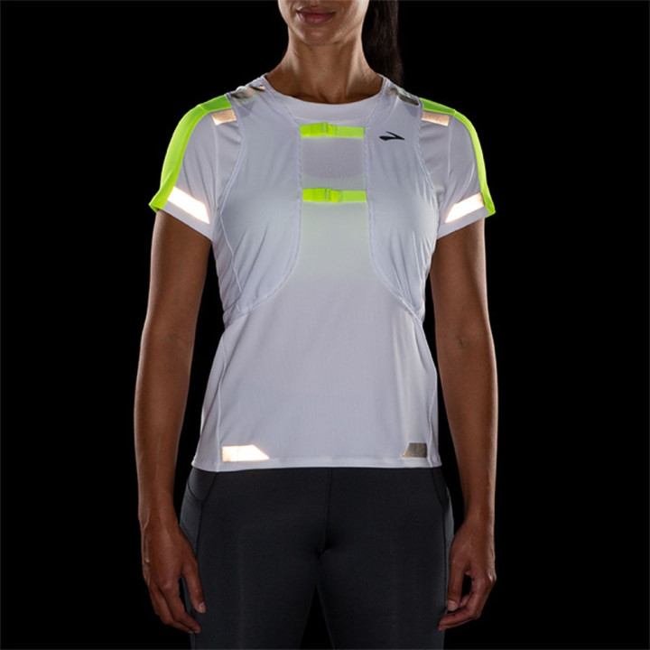 Brooks Giacca Running Run Visible Convertible Bianco Asphalt Nightlif Donna