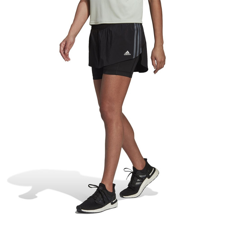 ADIDAS Pantaloncini Running Icons 3S Nero Donna