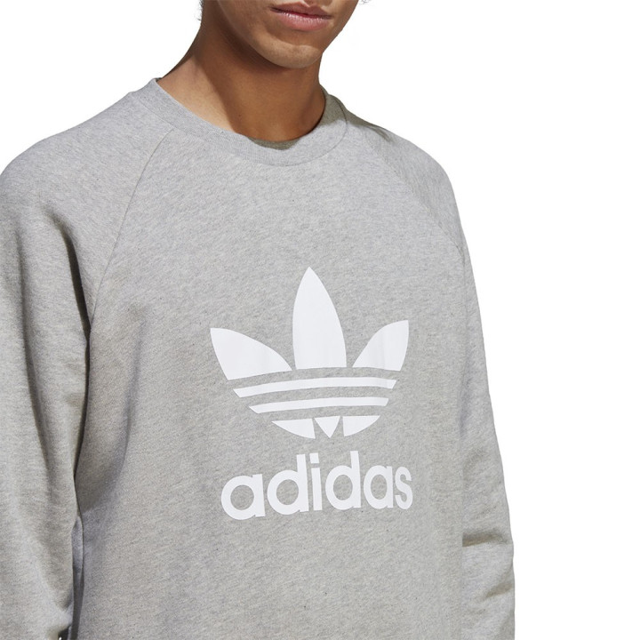 ADIDAS Originals Felpa Girocollo Big Logo Grigio Uomo