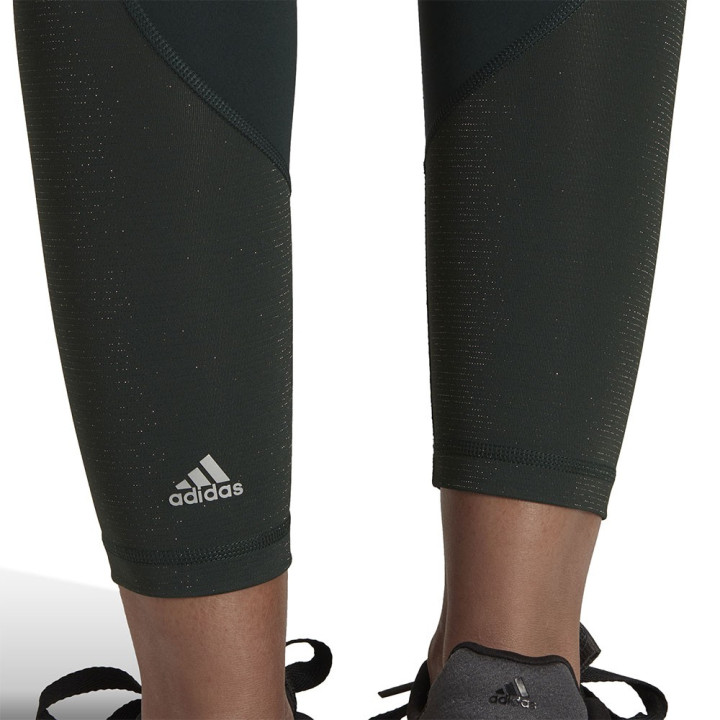ADIDAS Leggings Sportivi Lurex Verde Donna