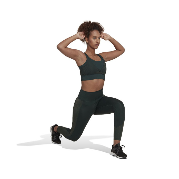 ADIDAS Leggings Sportivi Lurex Verde Donna