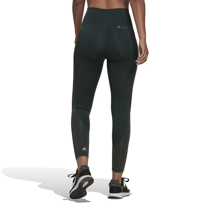 ADIDAS Leggings Sportivi Lurex Verde Donna