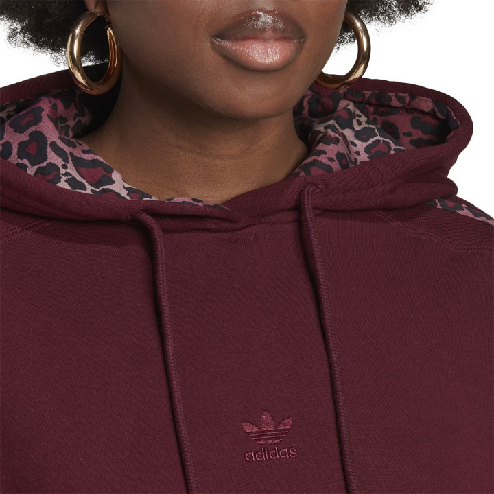 ADIDAS Originals Felpa Con Cappuccio Leo Bordeaux Donna