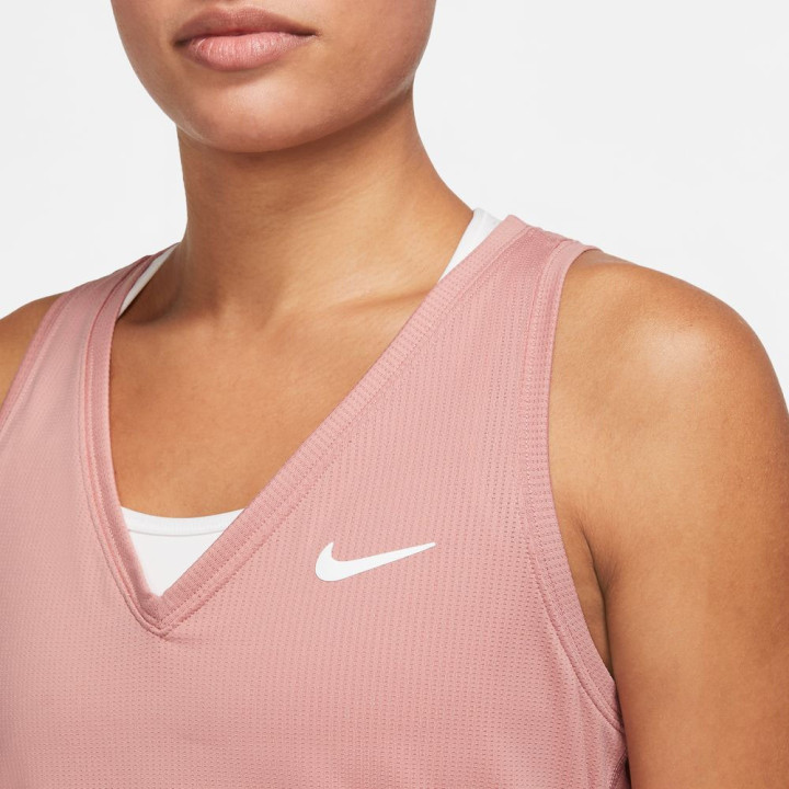 Nike Canotta Tennis Victory Rosso Stardust Bianco Donna