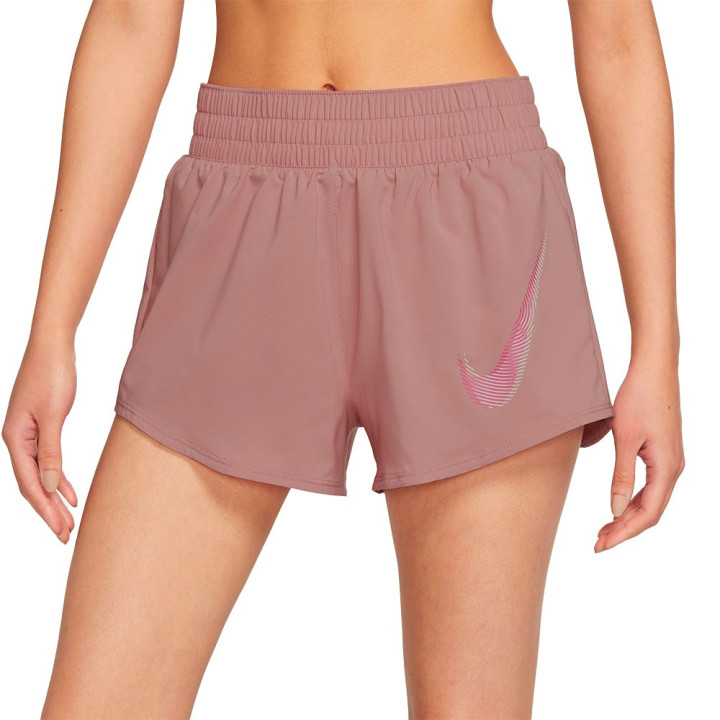 Nike Pantaloncini Running Swoosh Hbr Rosso Stardust Fierce Rosa Donna