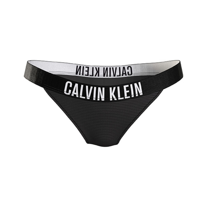 Calvin Klein Costume Slip Brasil Logo Parlato Nero 4Donna