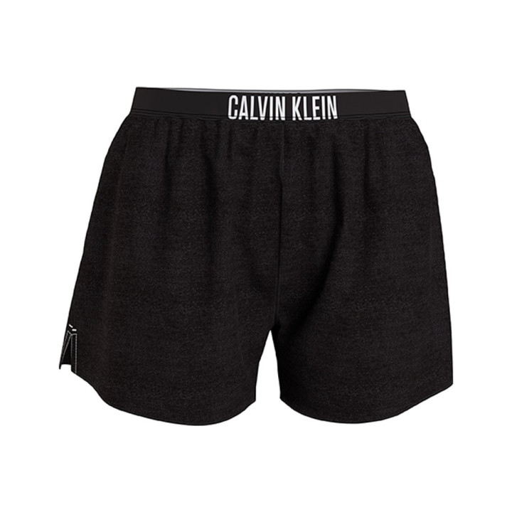 Calvin Klein Pantaloncini Mare Elastico Parlato Nero 4Donna