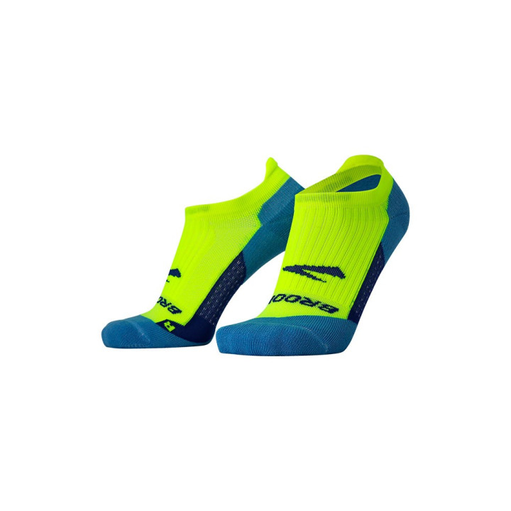 Brooks Calze Running Ghost No Show Neon Giallo Navy