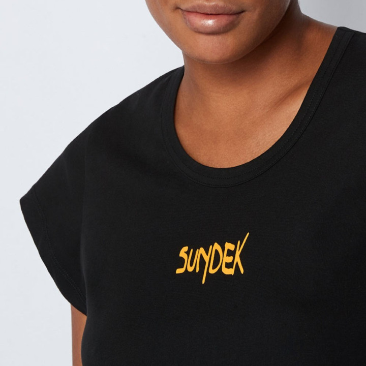 Sundek T-Shirt Mare Logo Nero 4Donna