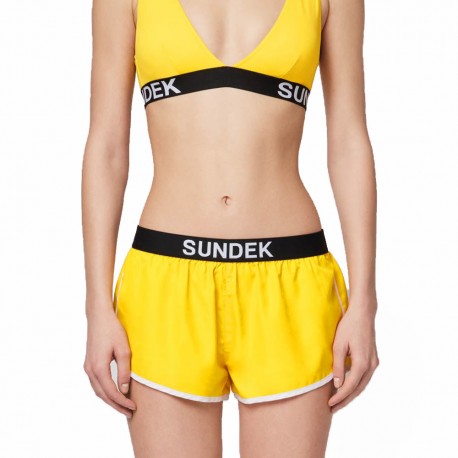 Sundek Pantaloncini Mare Logo Giallo 4Donna