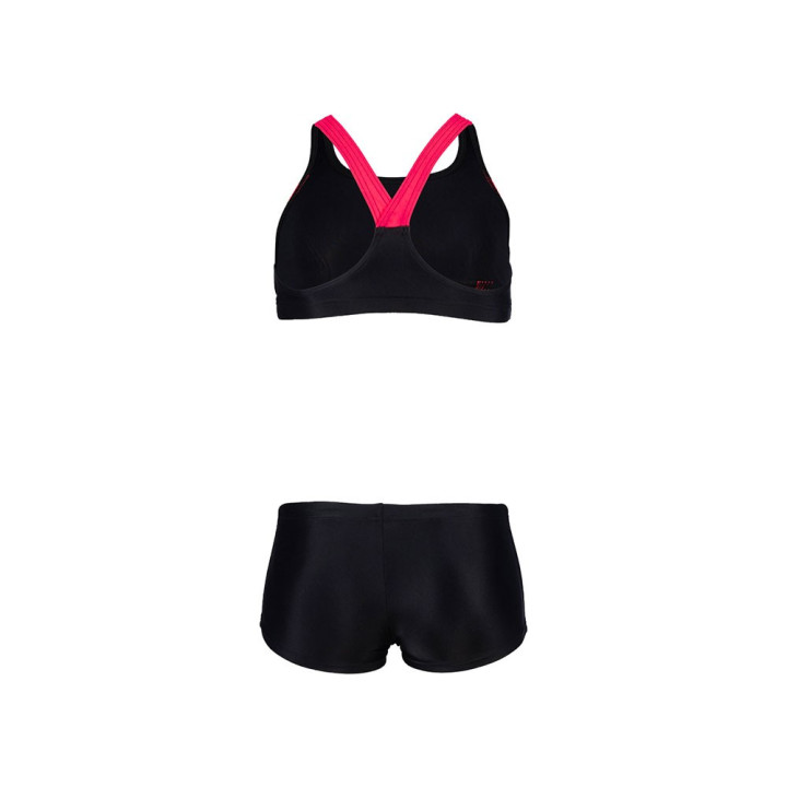 Arena Costume Intero Piscina Due Pezzi Energy Nero Rosso Bambina