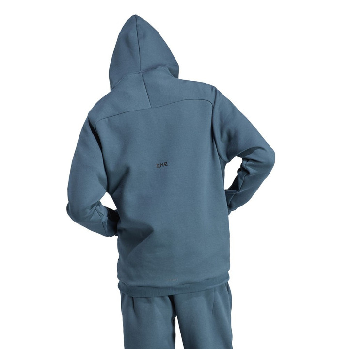 ADIDAS Felpa Palestra Full Zip Con Cappuccio Zne Petrolio Uomo