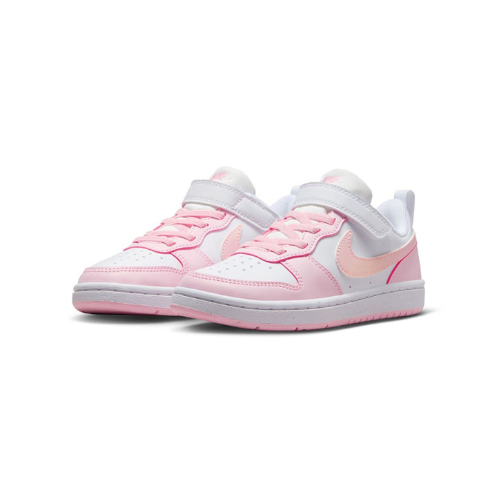 Nike Court Borough Low Recraft Ps Bianco Rosa -Scarpe Ginnastica Bambina