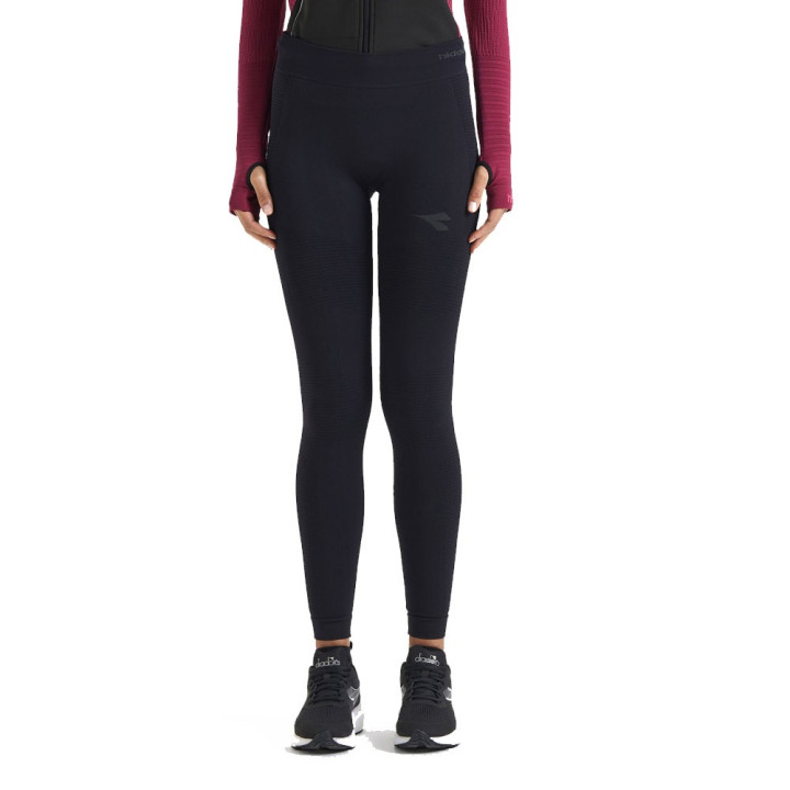 Diadora Pantaloni Running Warm Hp Nero Donna