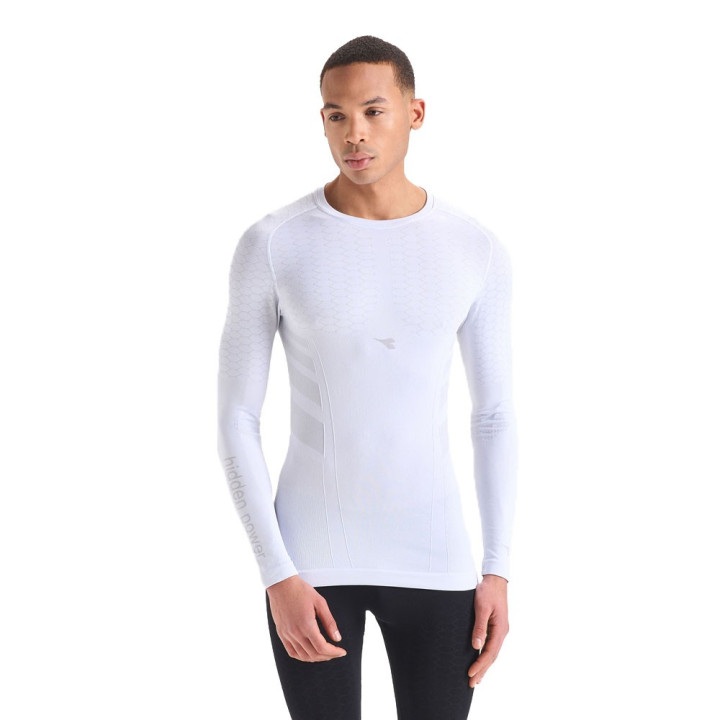 Diadora T-Shirt Running Ml Act Hp Bianco Uomo