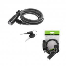 Lucchetto Bici Spirale 8X1500MM Con Chiave nero
