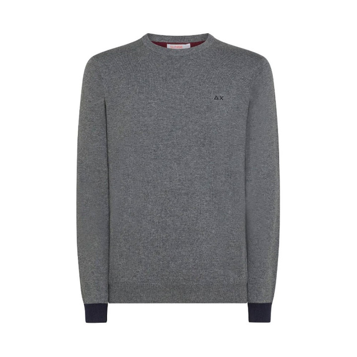 Sun 68 Maglioncino Con Toppe Contrast Grigio Uomo