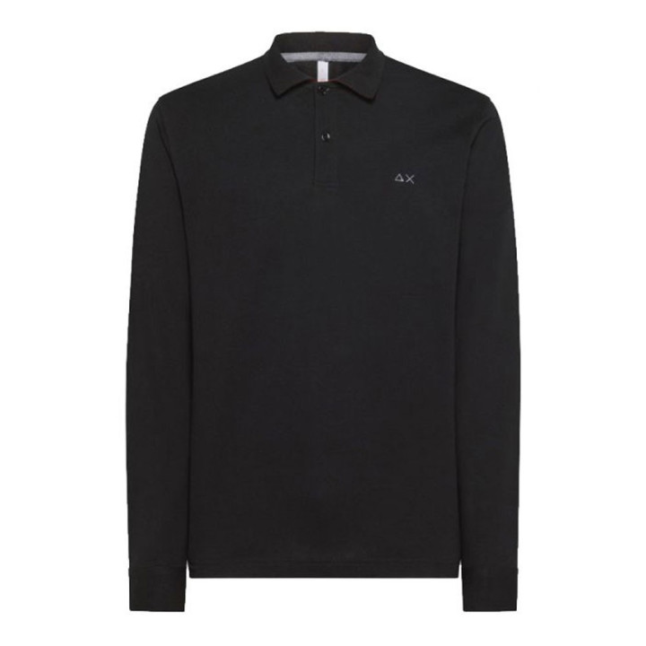 Sun 68 Polo Manica Lunga Stripe Blu Uomo