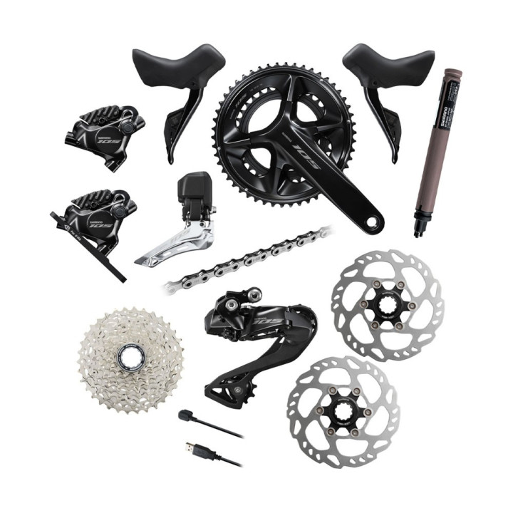 Shimano Gruppo Completo Bici 105 DI2 R7150 DISC PF86