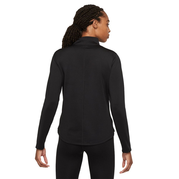 Nike Maglietta Palestra Manica Lunga Train Zip Nero Donna
