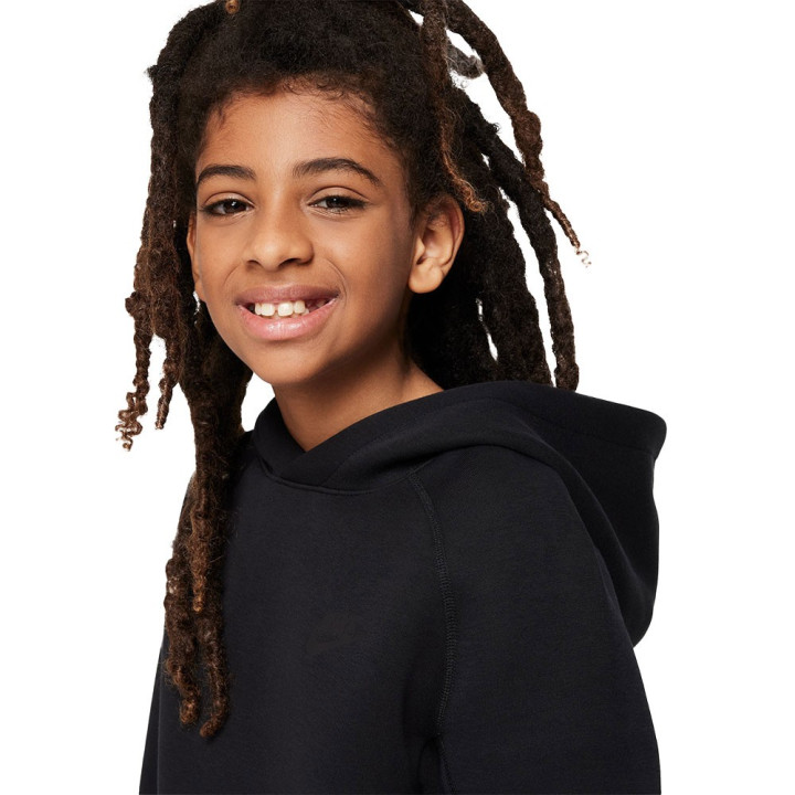 Nike Felpa Con Cappuccio Tech Fleece Nero Bambino