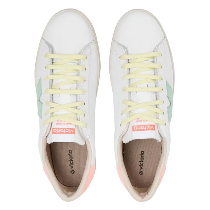 Victoria Berlin Piel & Neon Bianco Verde Neon - Sneakers Donna