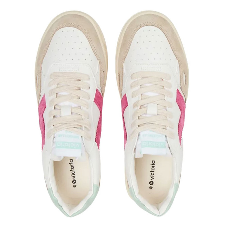 Victoria Seul Lea Piel & Serra Bianco Fuxia Verde - Sneakers Donna