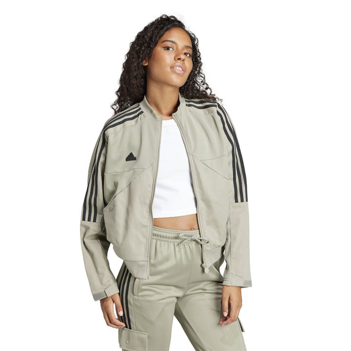 ADIDAS Felpa Palestra Con Cerniera Senza Cappuccio Verde Donna