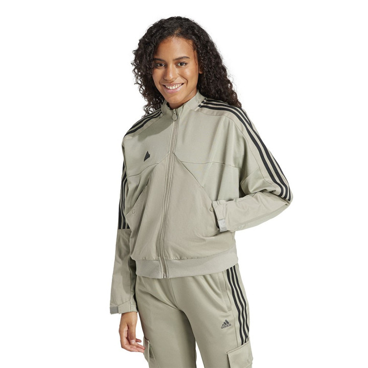 ADIDAS Felpa Palestra Con Cerniera Senza Cappuccio Verde Donna