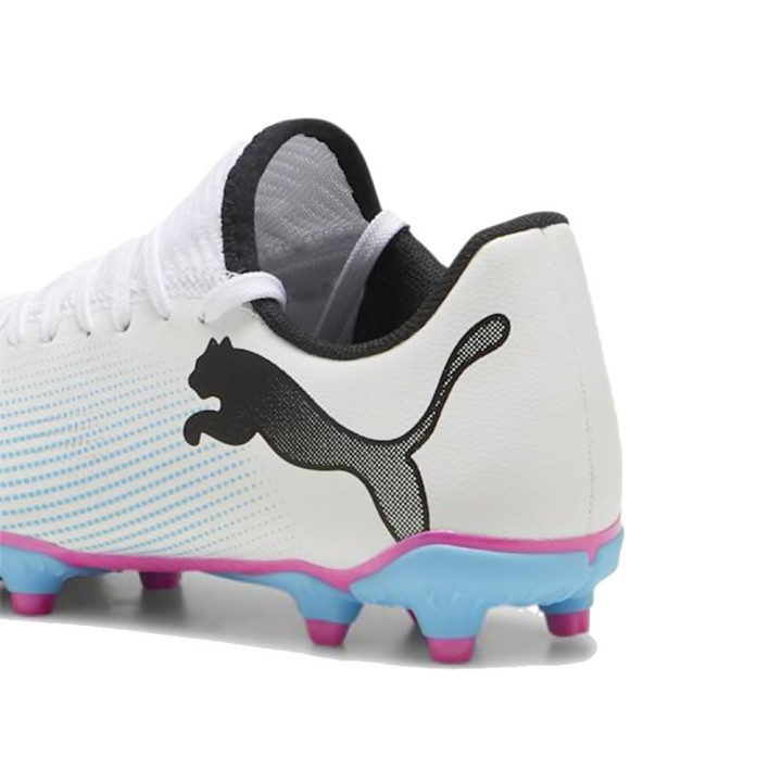 Puma Jr Future 7 Play Fg/Ag Bianco Rosso Nero - Scarpe Da Calcio Bambino