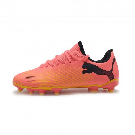 Puma Jr Future 7 Play Fg/Ag Arancio Nero - Scarpe Da Calcio Bambino