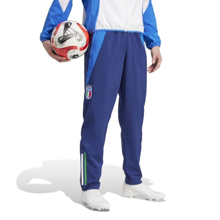 ADIDAS Pantaloni Allenamento Calcio Italia Pre Blu Azzurro Uomo