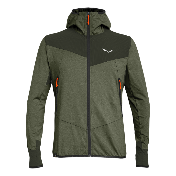 Salewa Giacca Trekking Felpa In Pile Agner Hybrid Pl Dark Olive Mealnge Uomo