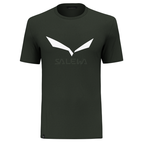 Salewa T-Shirt Trekking Solidlogo Dry Dark Olive Mealnge Uomo